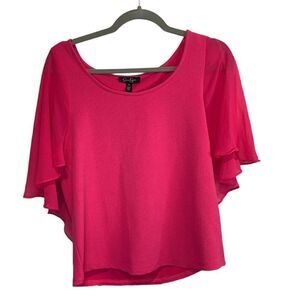 JESSICA Simpson Hot Pink Butterfly Sleeve Top